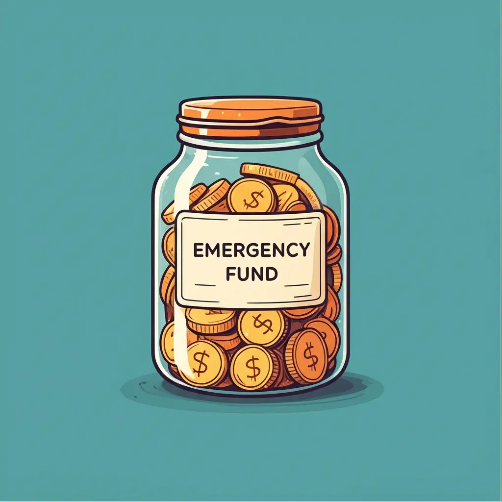 Emergency Fund Jar Filled with Coins