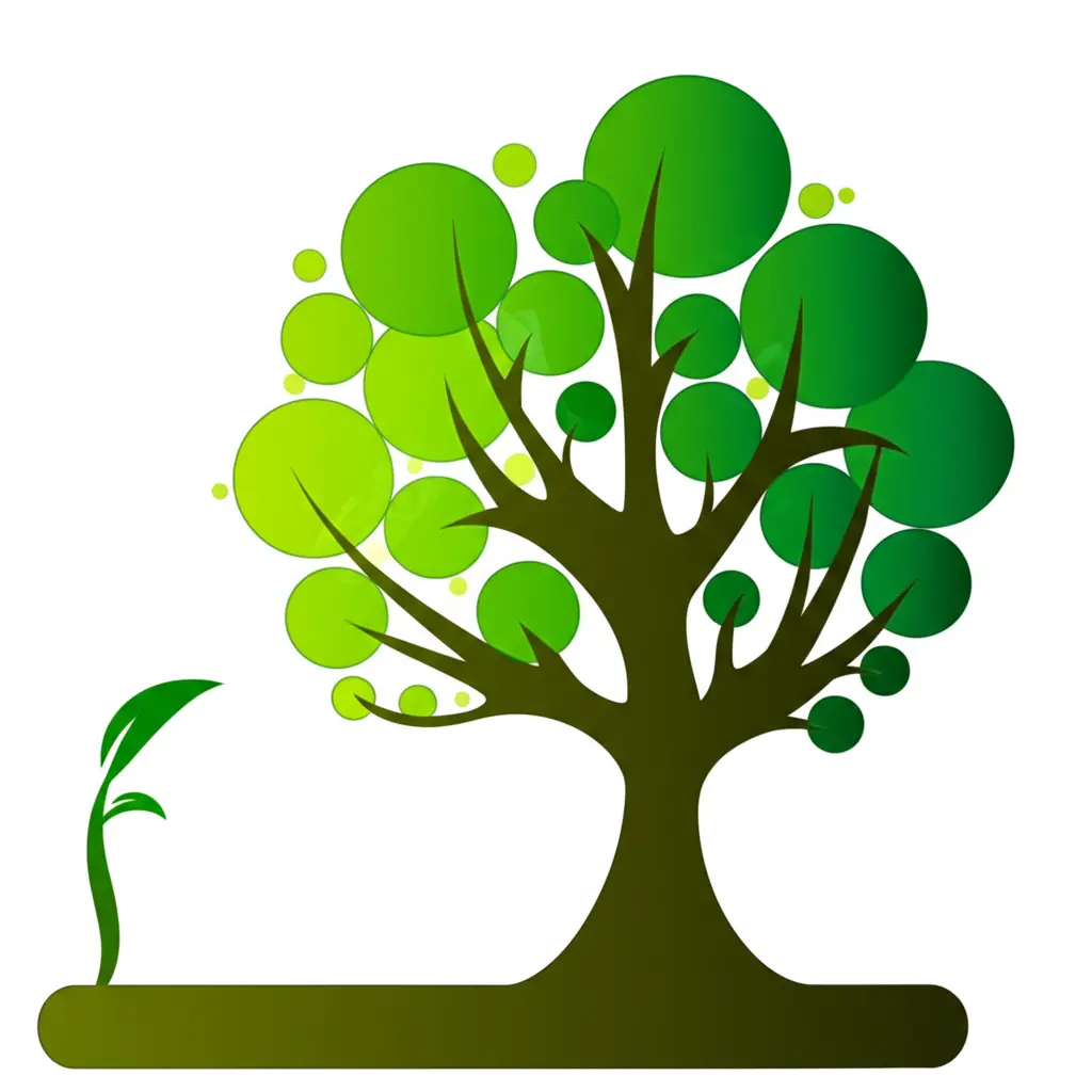 An illustration of a small plant growing into a large tree