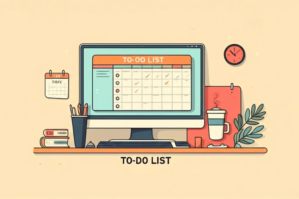A to-do list and calendar on a desk