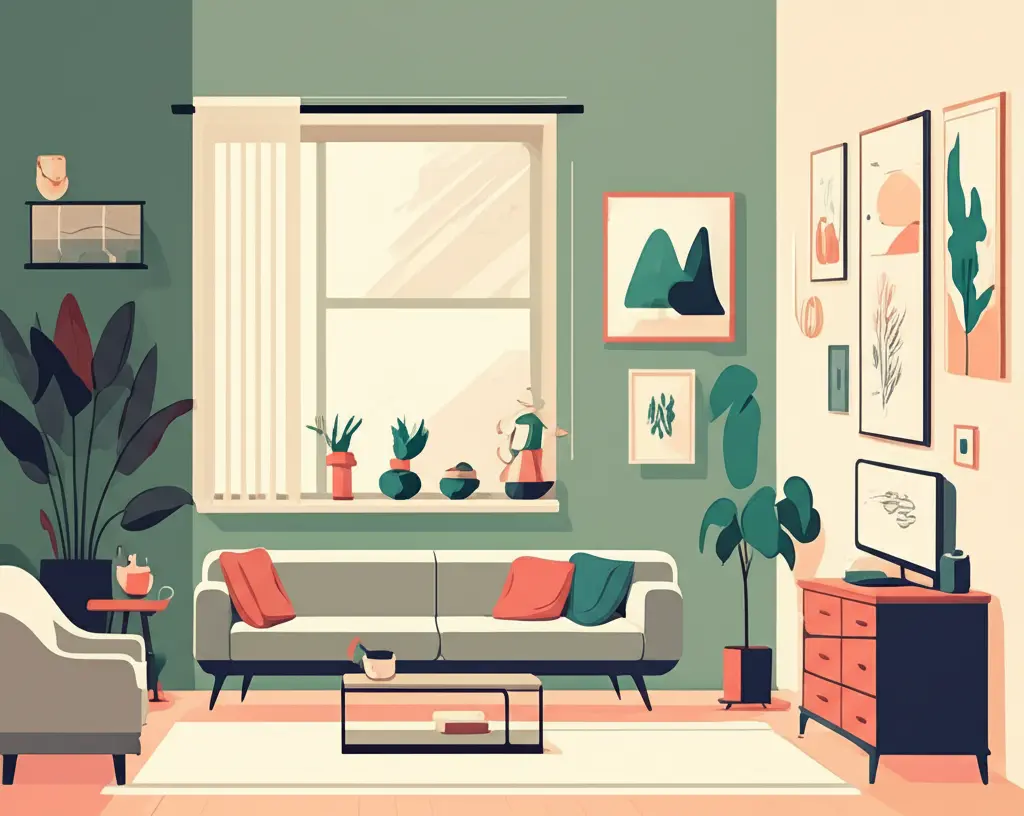 Minimalist living room focused on simplicity and natural light.