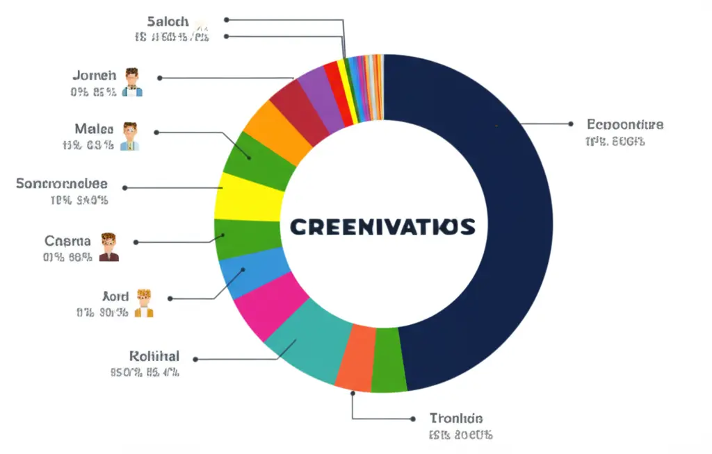 Pie chart illustrating property distribution to relatives