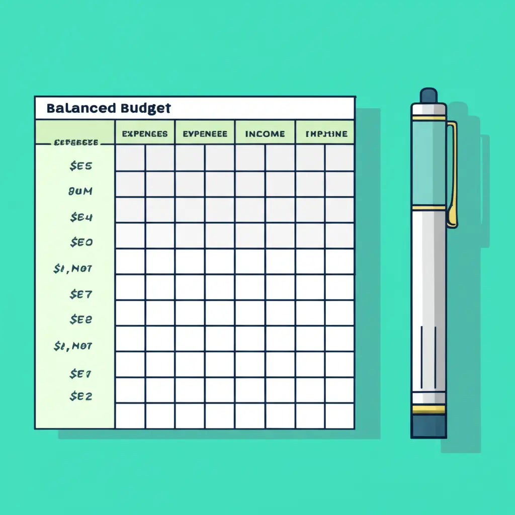 Balanced budget spreadsheet illustration