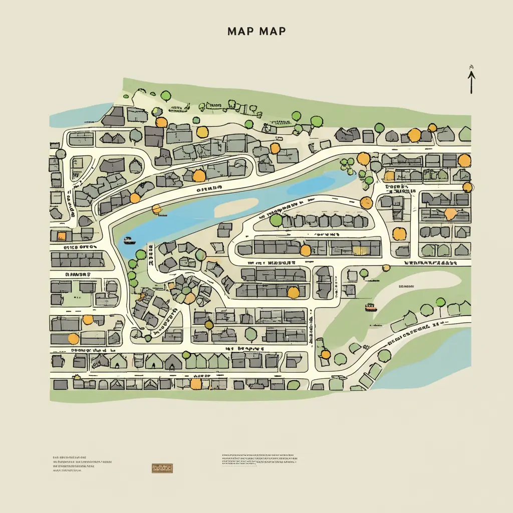 Map with various housing styles