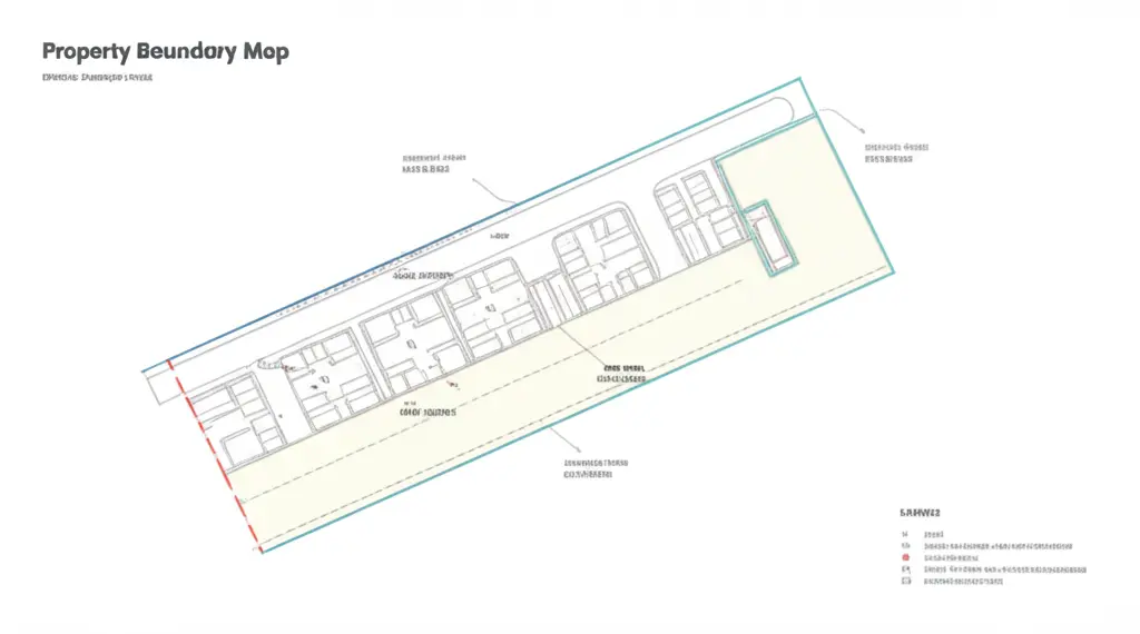 Hand-drawn view of a property boundary map