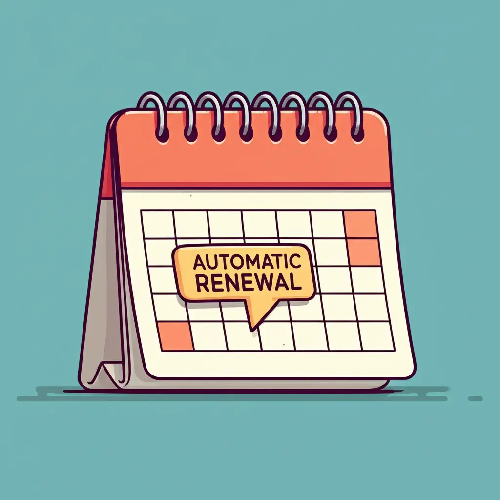Calendar highlighting automatic renewal dates