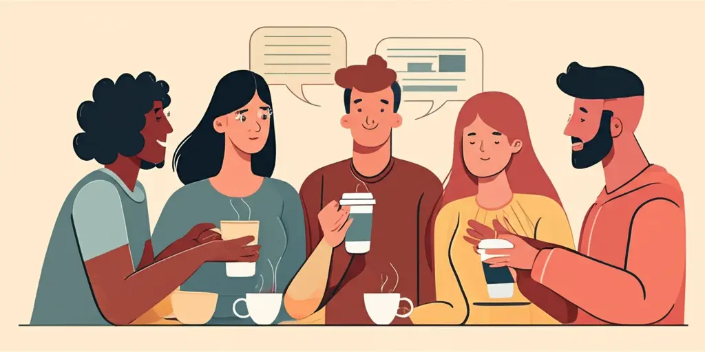 Friends discussing money over coffee