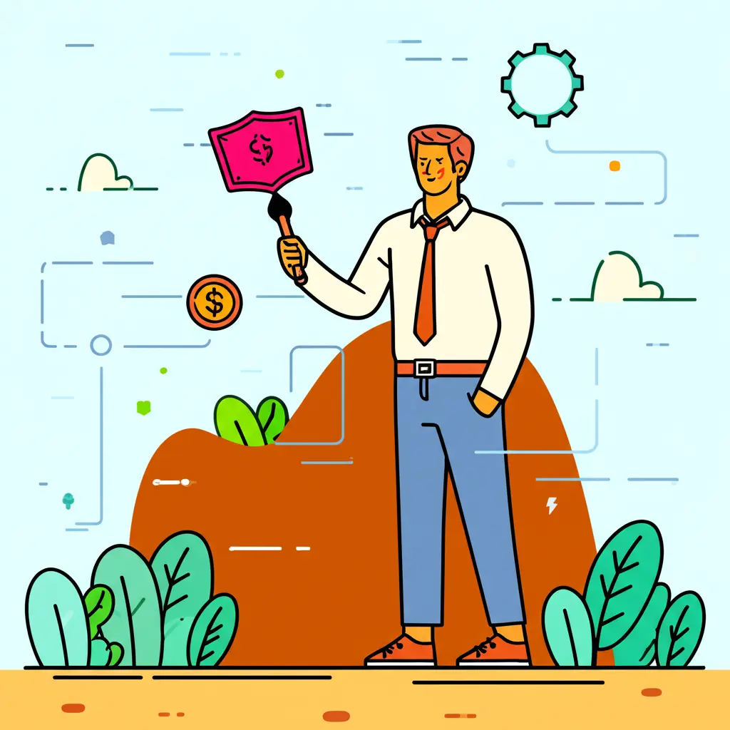 Person choosing between two different investment paths