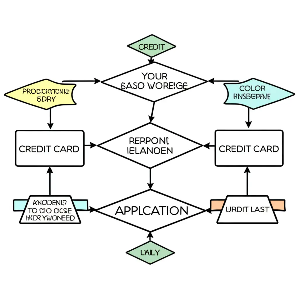 Flowchart explaining credit card application approval process
