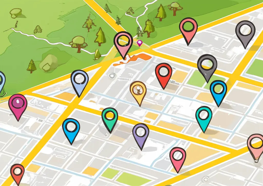 Map showing different credit union locations