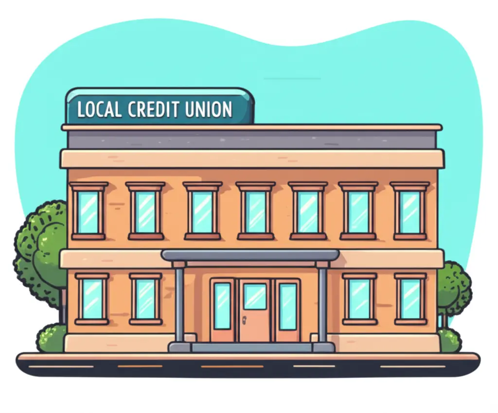 Cozy local credit union building