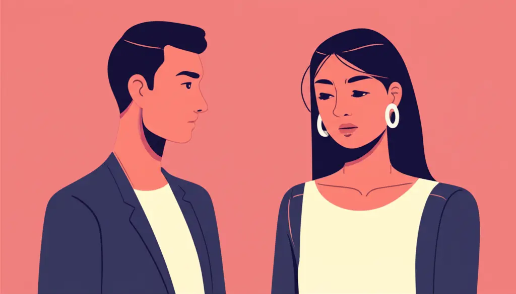 Two people having a serious conversation
