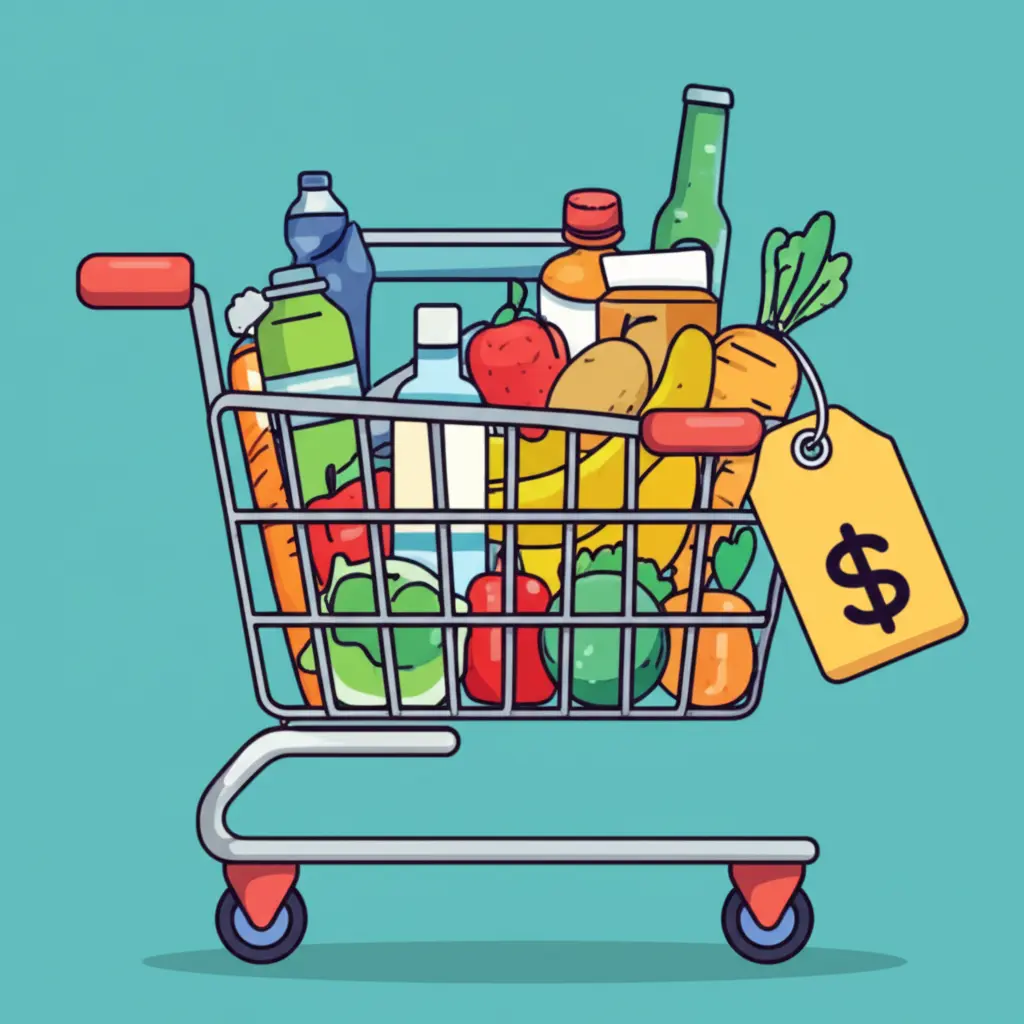 Shopping cart with a tariff symbol