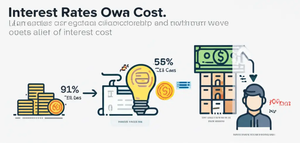 Infographic showing the relationship between interest rates and loan costs