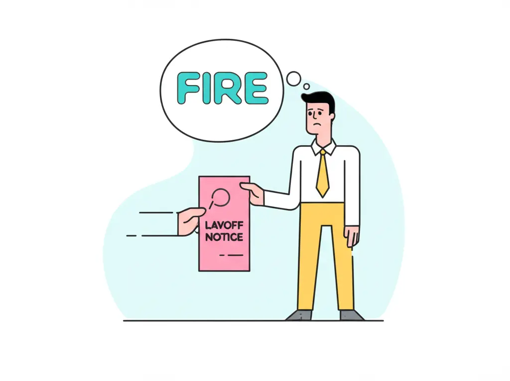 Employee receiving a layoff notice thinking about FIRE