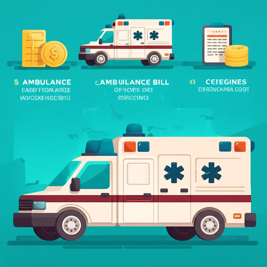 Cartoon illustrating the cost breakdown of an ambulance bill