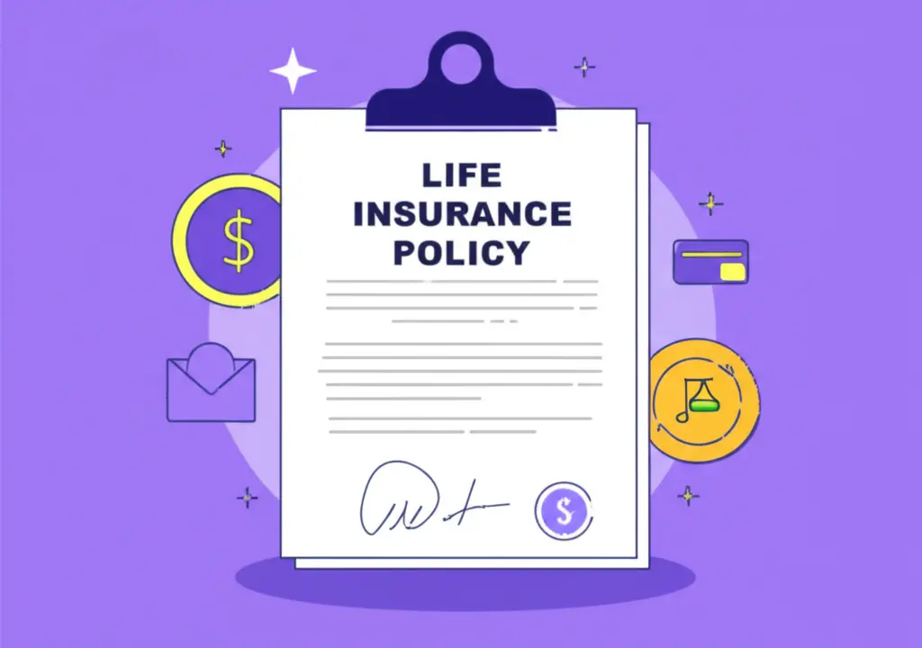 Illustration of a life insurance policy document