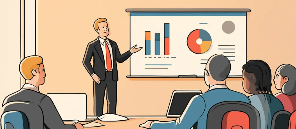 Consultant presenting in boardroom