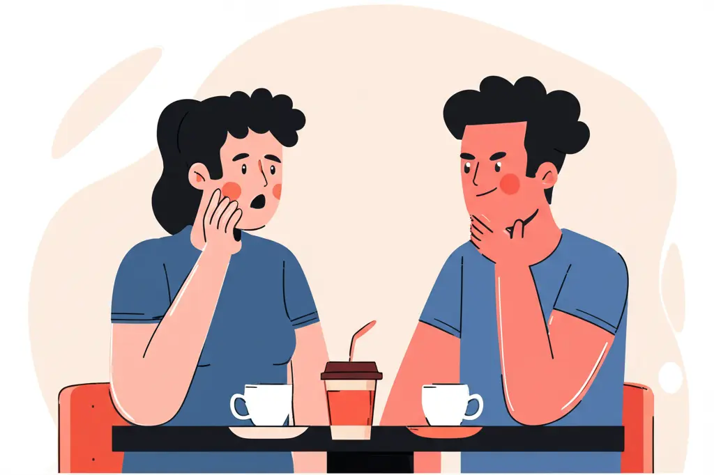 Friends discussing financial independence over coffee