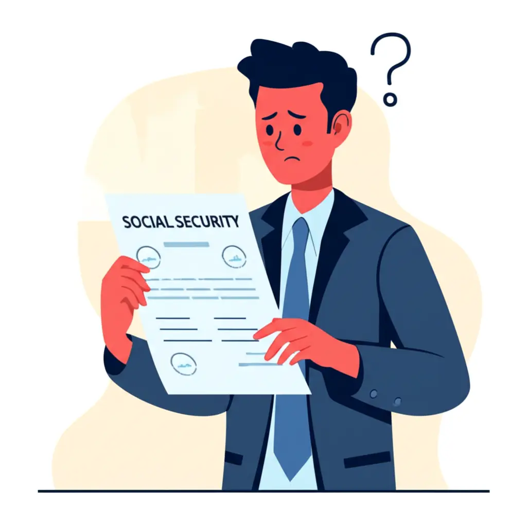 High earner looking confused at a social security document