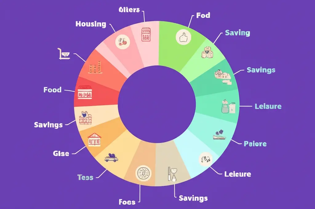 Pie chart showing different categories of expenses.