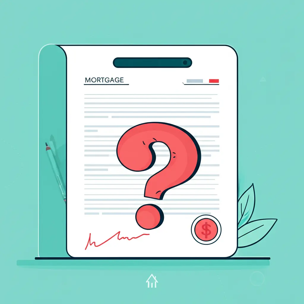 Mortgage document with a question mark