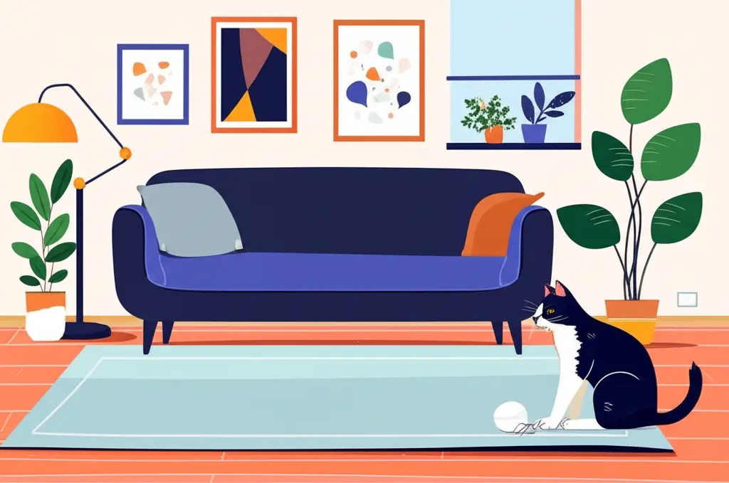 A cat playing with a new object