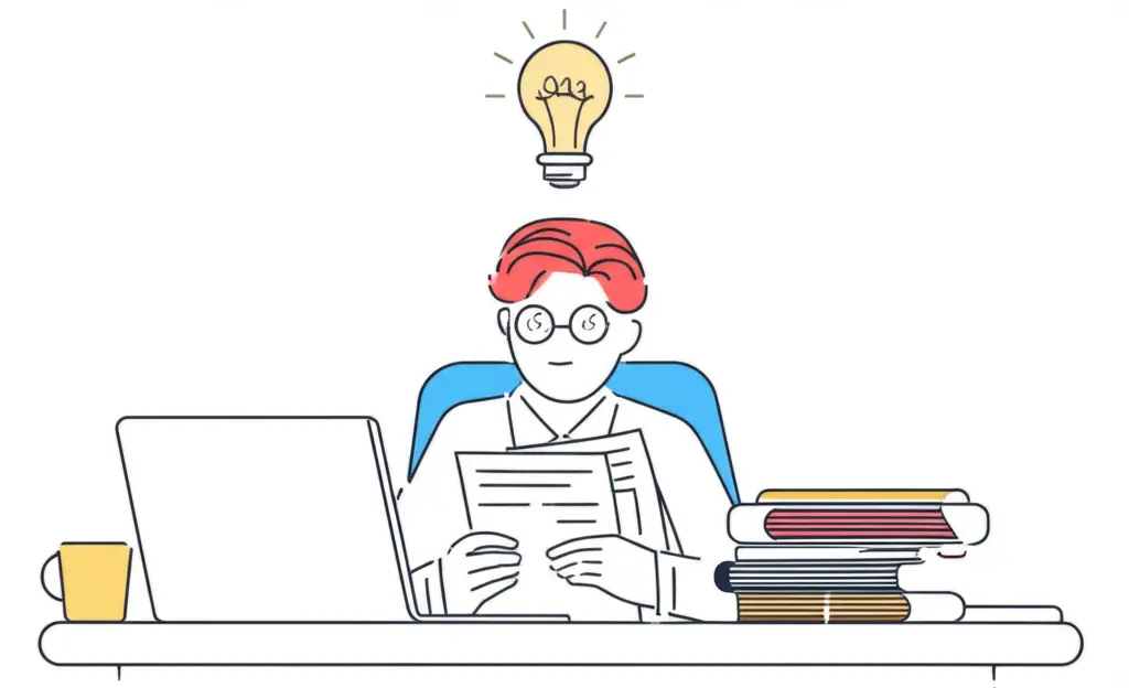 A person reading financial documents and understanding them