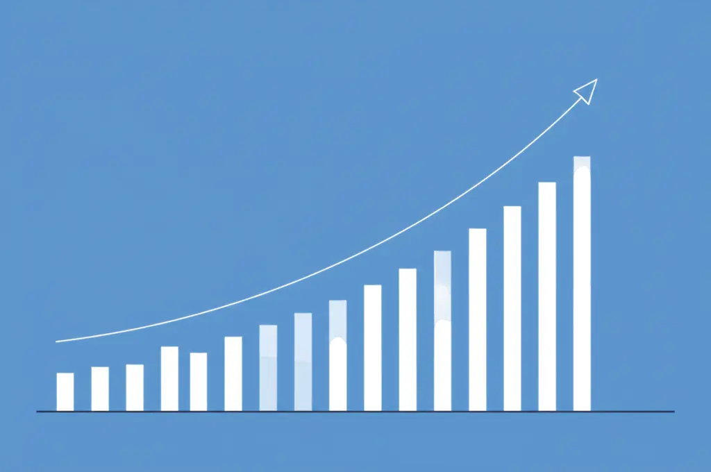 A graph showing a growing savings account.