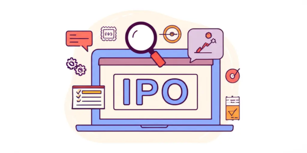 Person researching IPOs on a laptop