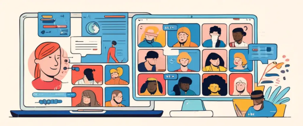 Diverse online community illustration