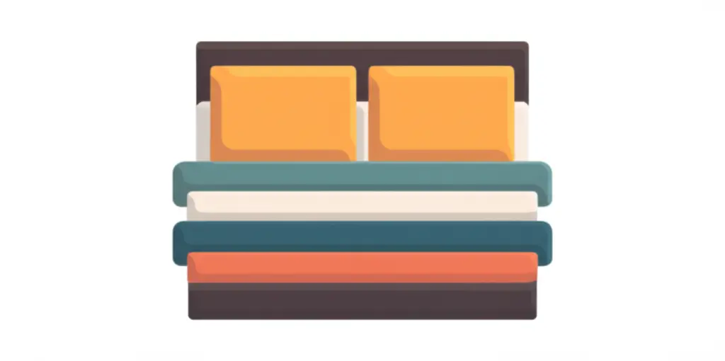 A bedroom with layered bedding and soft textures