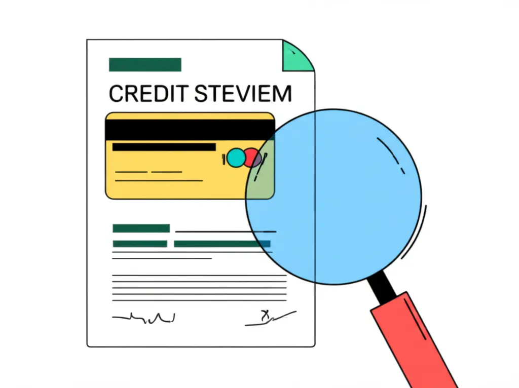 Looking at a credit card statement through a magnifying glass