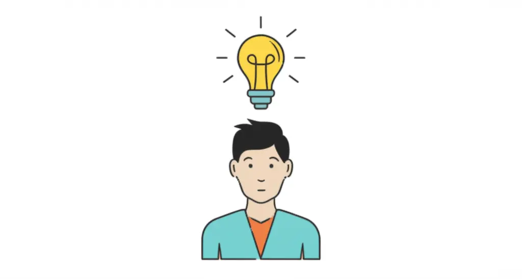 Light bulb over person's head symbolizing a smart investment idea