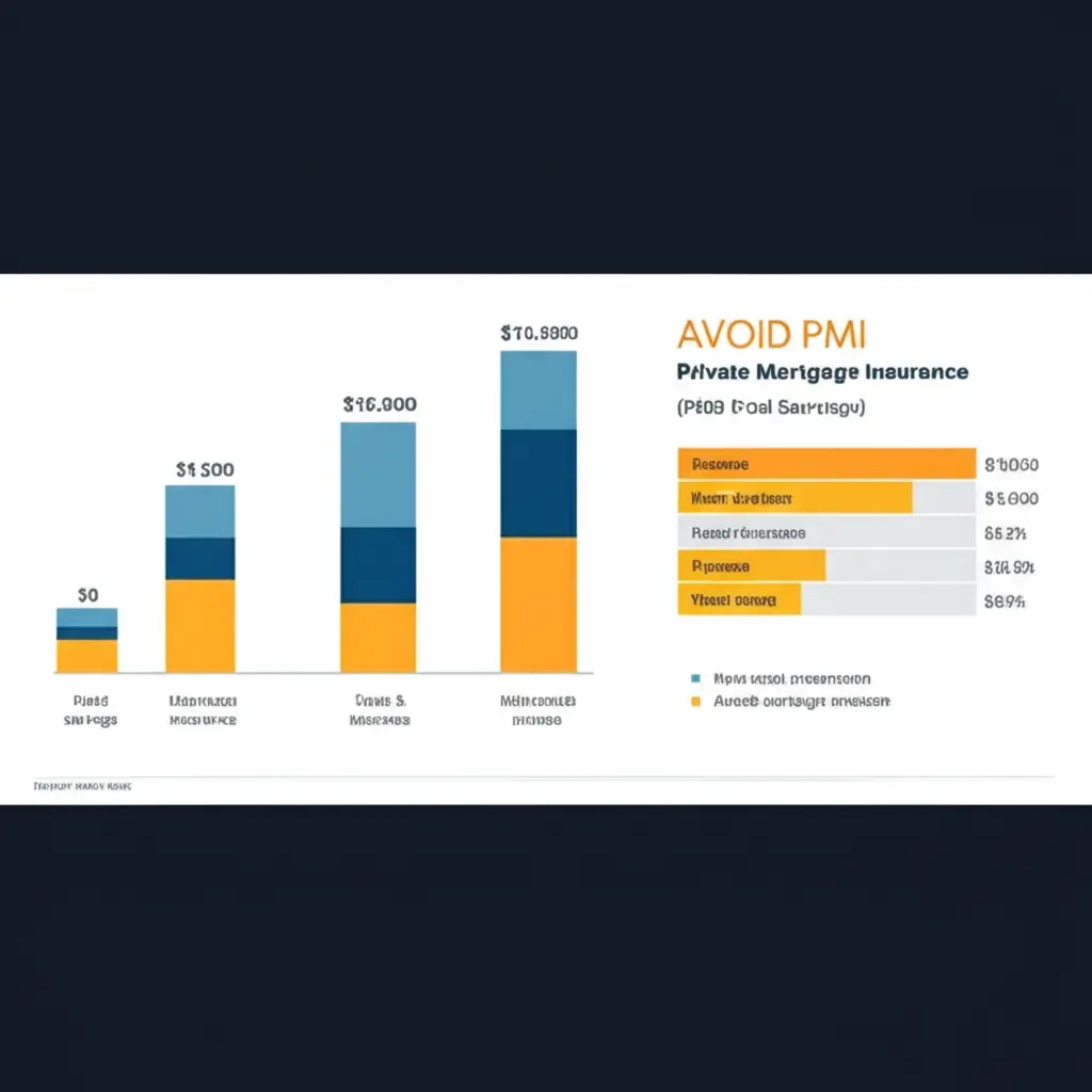 Illustrative chart comparing home loan costs with and without PMI.