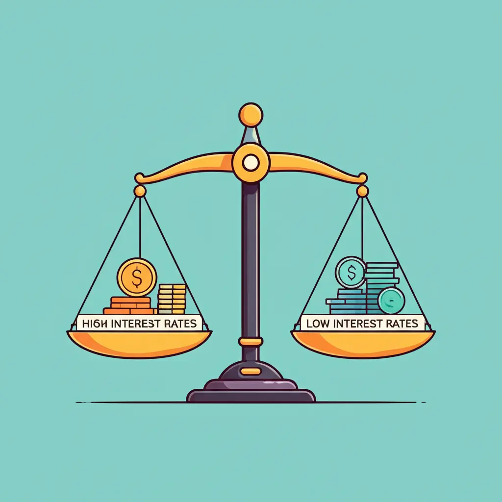 High vs. low interest rates comparison