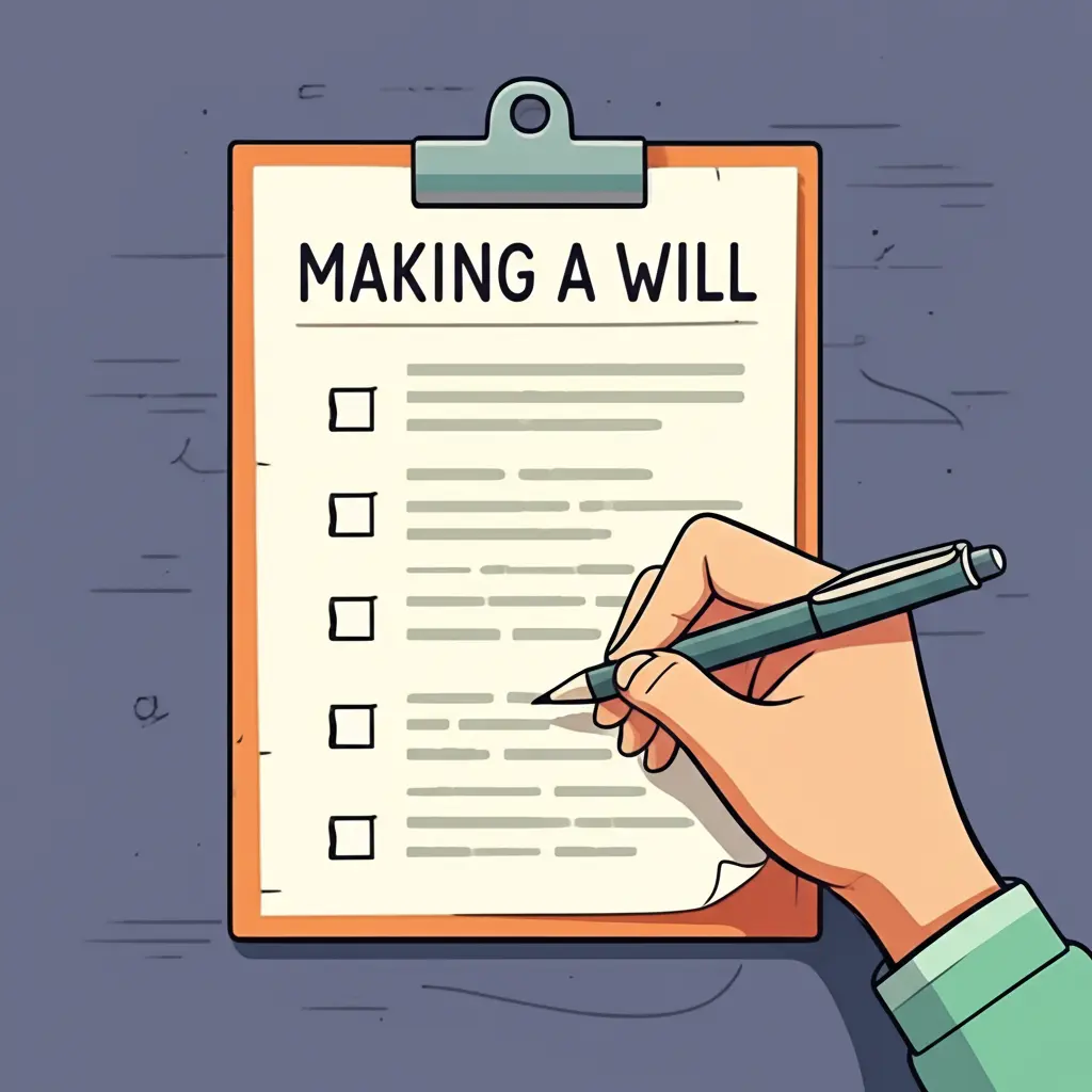 Checklist titled 'Making a Will'