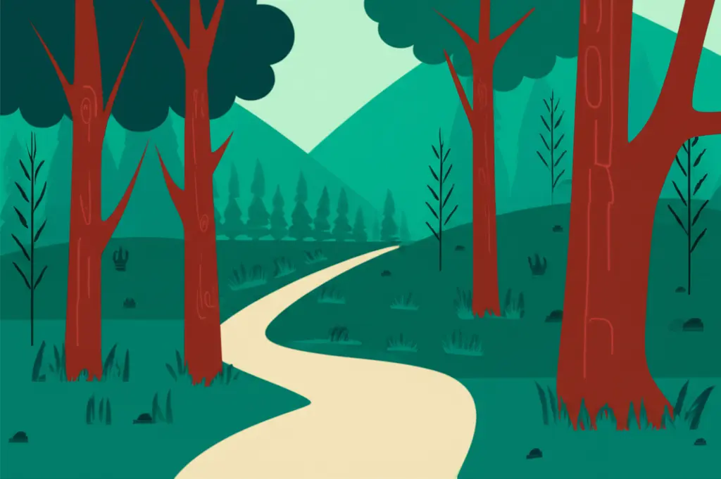 Illustration of diverging paths.