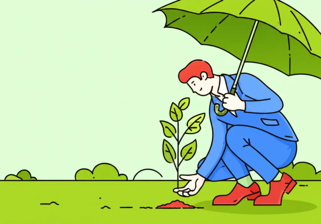 Person planting a tree as a symbol of resilience