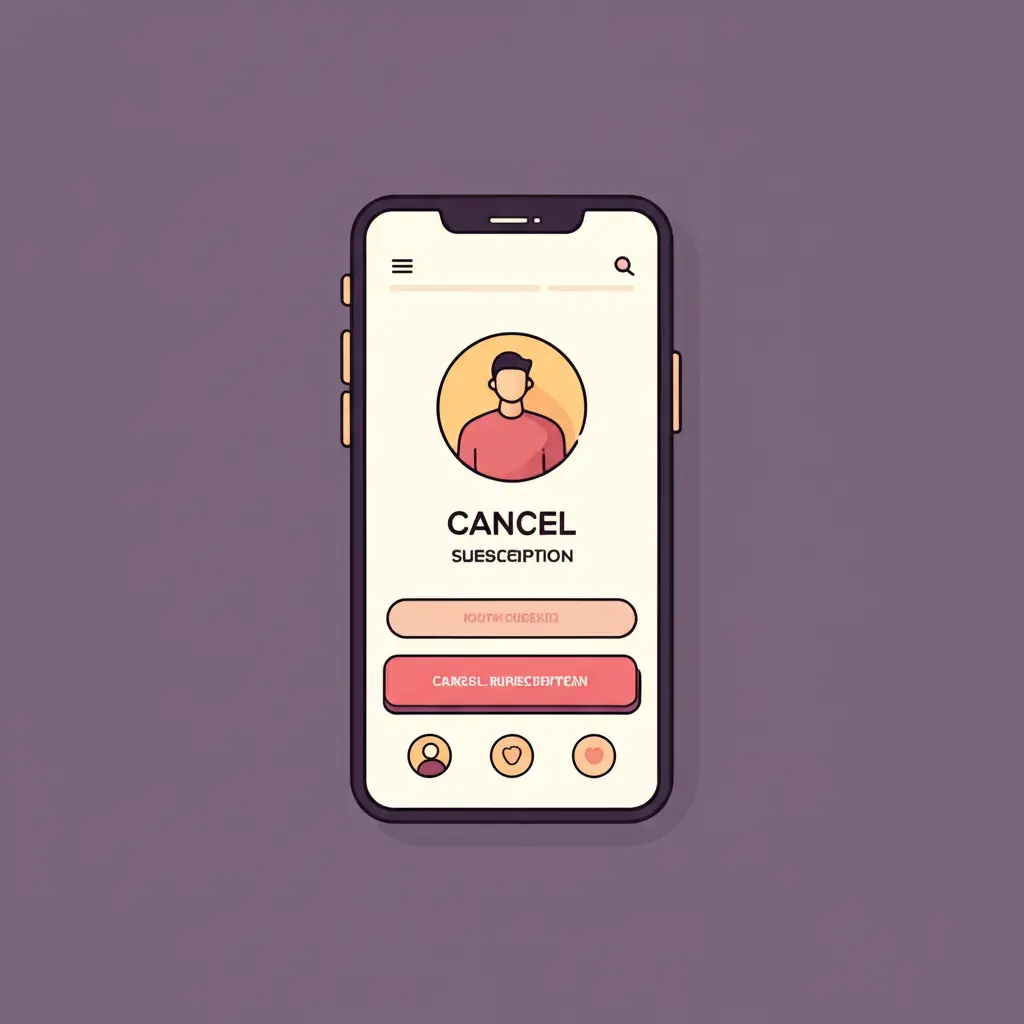 Phone displaying a mobile app with 'Cancel Subscription' buttons