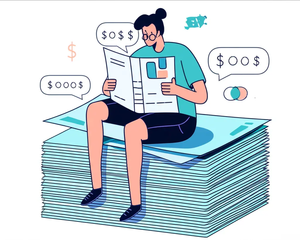 A person reading financial reports