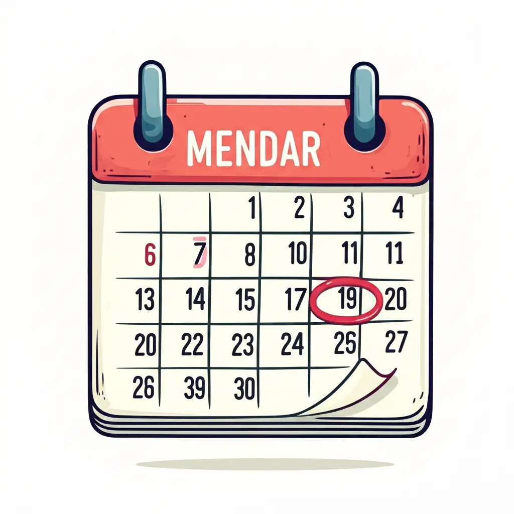 Calendar highlighting leadership change date
