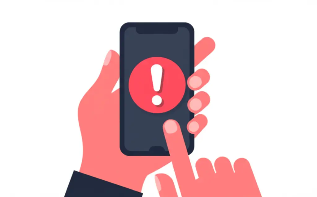 Smartphone showing bank app alert