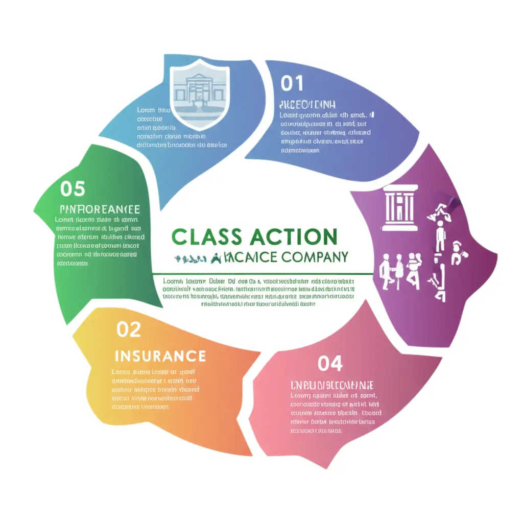 Flowchart illustrating the process of a class action lawsuit against an insurance company