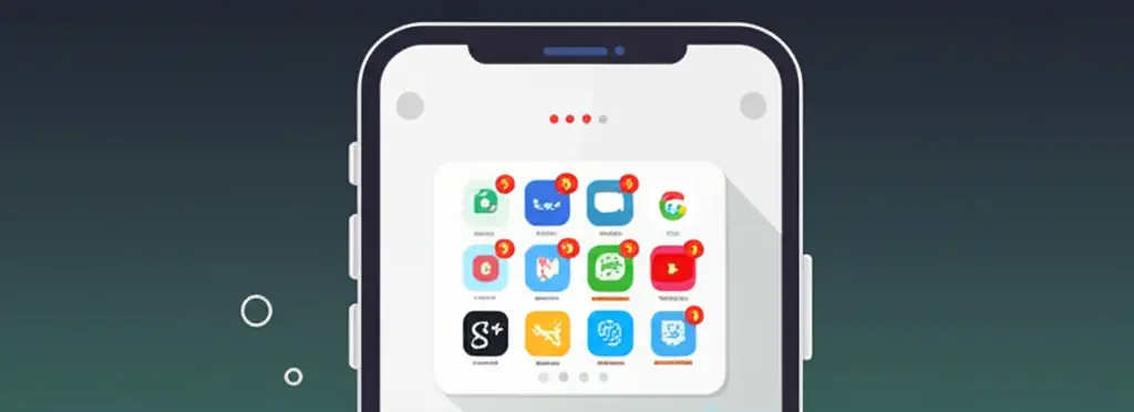 Digital display showing different subscription apps on a smartphone.