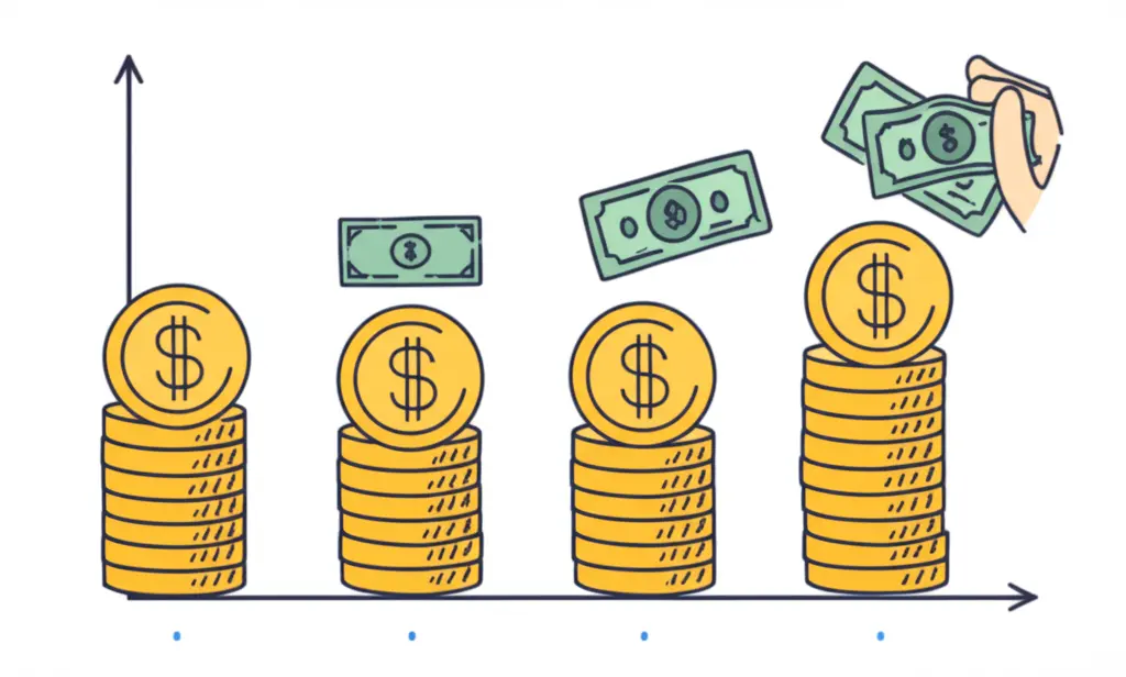 Graph showing investment growth over time.
