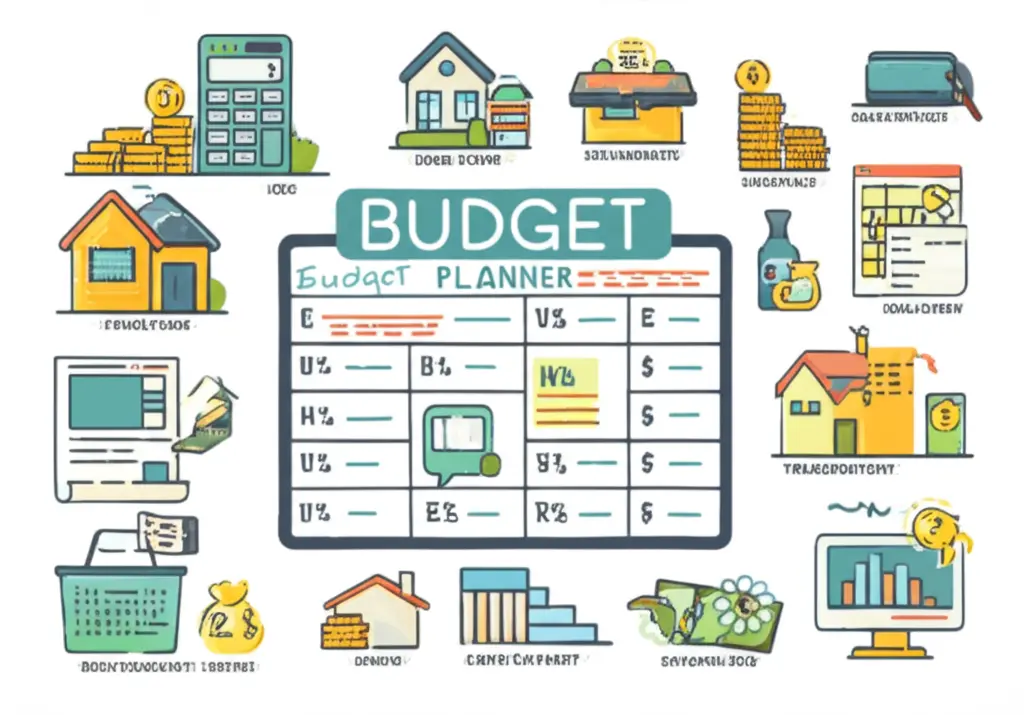 Budget planner with expense categories