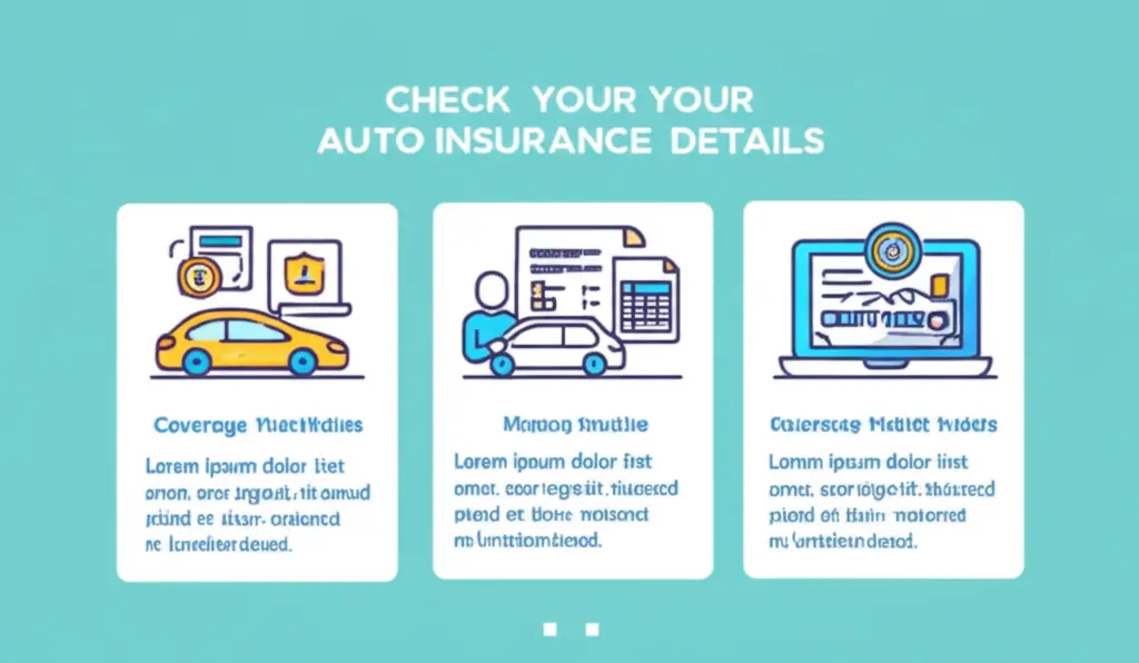 Infographic showing steps to check car insurance policy for coverage details.