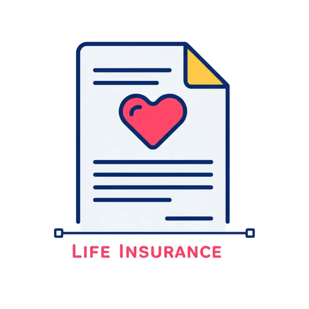 Life insurance policy document with a heart icon