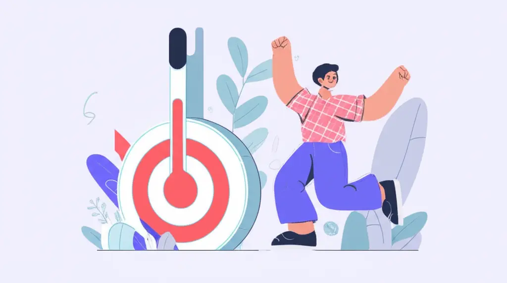 Person celebrating reaching a financial goal
