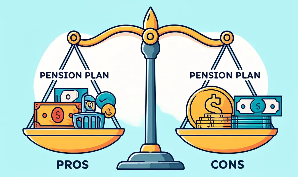 Pros and cons of a pension plan in a graph